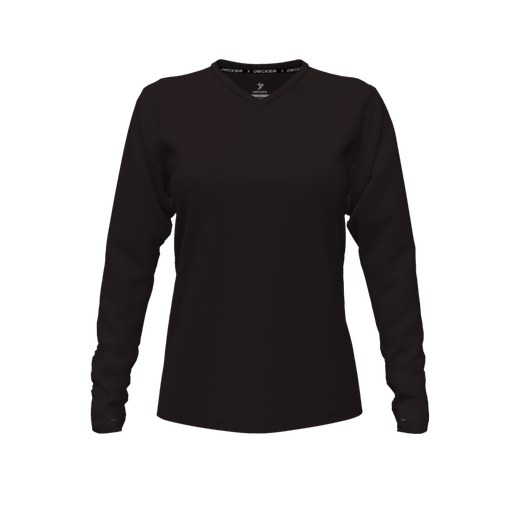 [FTLVCFBK-FYXS] Decker Comfort T-Shirt (Female Youth XS, Black, V Neck, None, Long Sleeve)