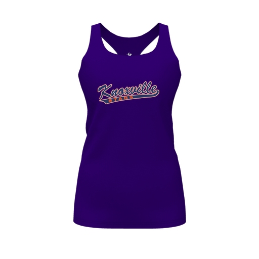 [FT0TRBPP-FYS-LOGO2] Decker Racerback Tank Top (Female Youth S, Purple, Logo 2)