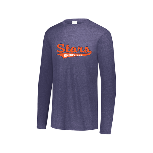 [FTLCUBNV-AXS-LOGO3] Decker Men's Tri-Blend T-Shirt - Long Sleeve (Adult XS, Navy, Logo 3)