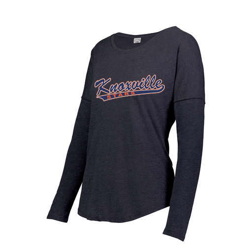 [FTLCUBNV-FAXS-LOGO2] Decker Women's Tri-Blend T-Shirt - Long Sleeve (Female Adult XS, Navy, Logo 2)
