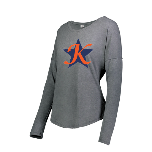[FTLCUBGY-FAXS-LOGO1] Decker Women's Tri-Blend T-Shirt - Long Sleeve (Female Adult XS, Gray, Logo 1)